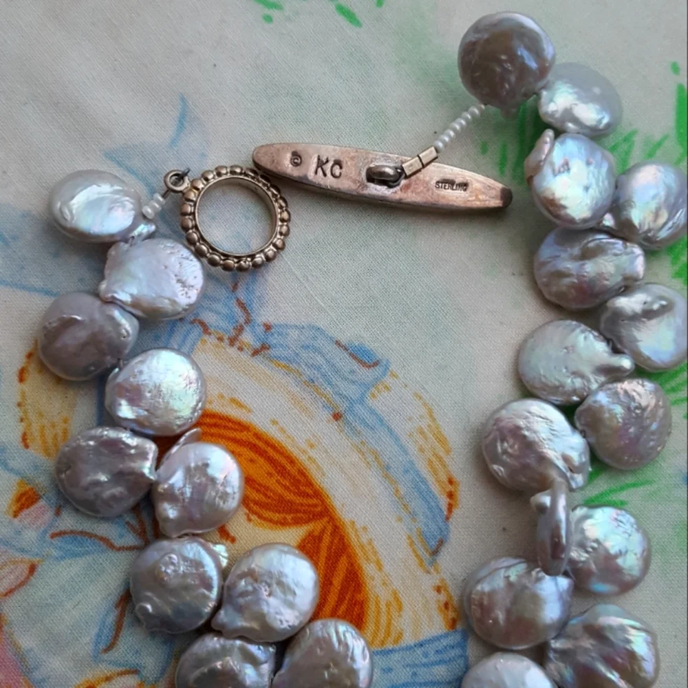 KC Sterling Baroque Y Pearl Necklace Y